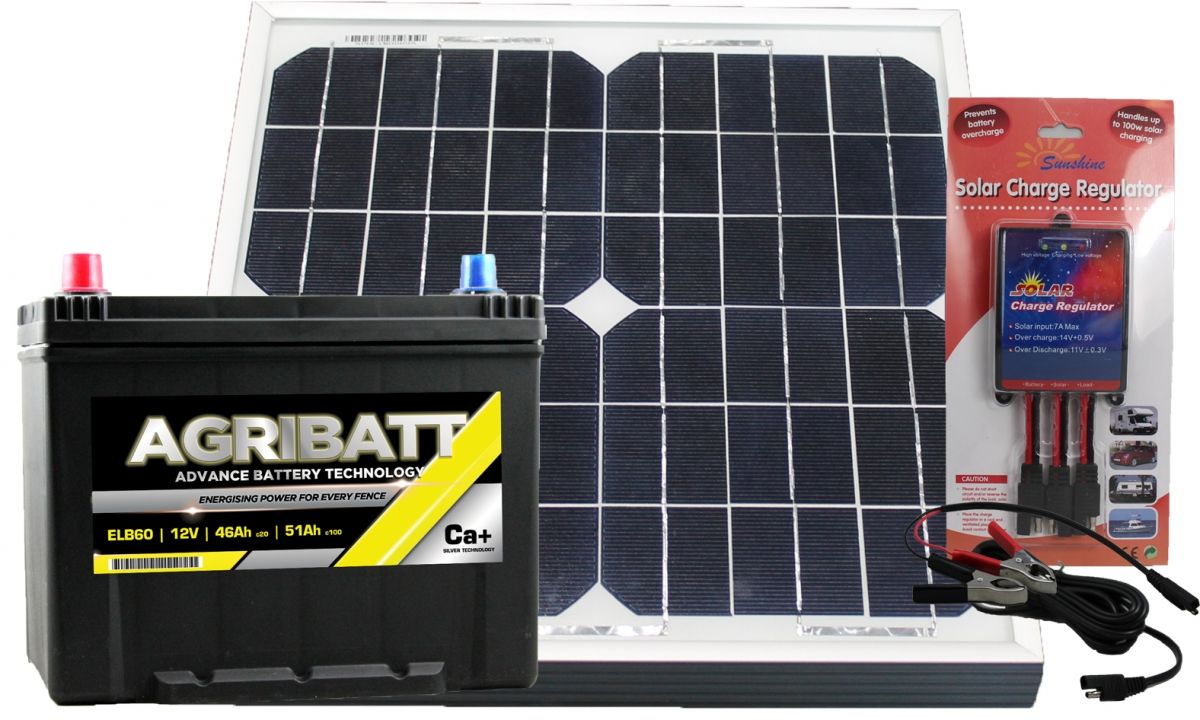 AgriBatt Electric Fence Solar Battery Kit ELB60 12V 51Ah c100
