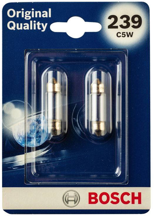 Bosch Original Quality 239 Light Bulb 12V 5W C5W SV8.5-8 (1987301602) Twin  Pack