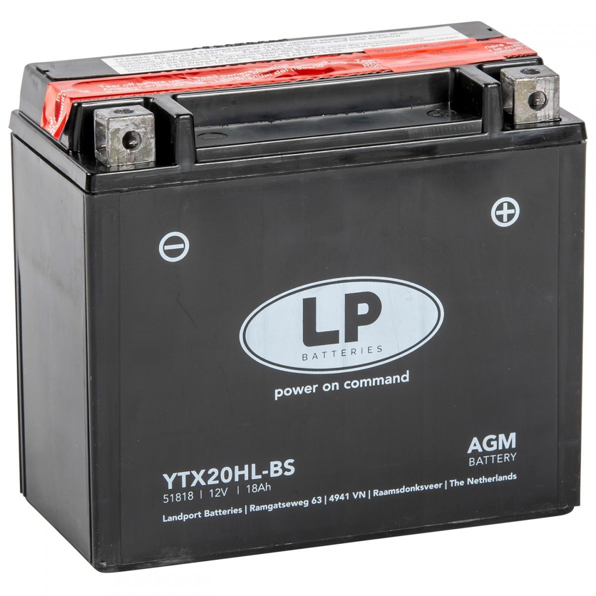 YTX20L-BS Leoch Powerstart AGM Motorcycle Battery (LT20-3) - Alpha