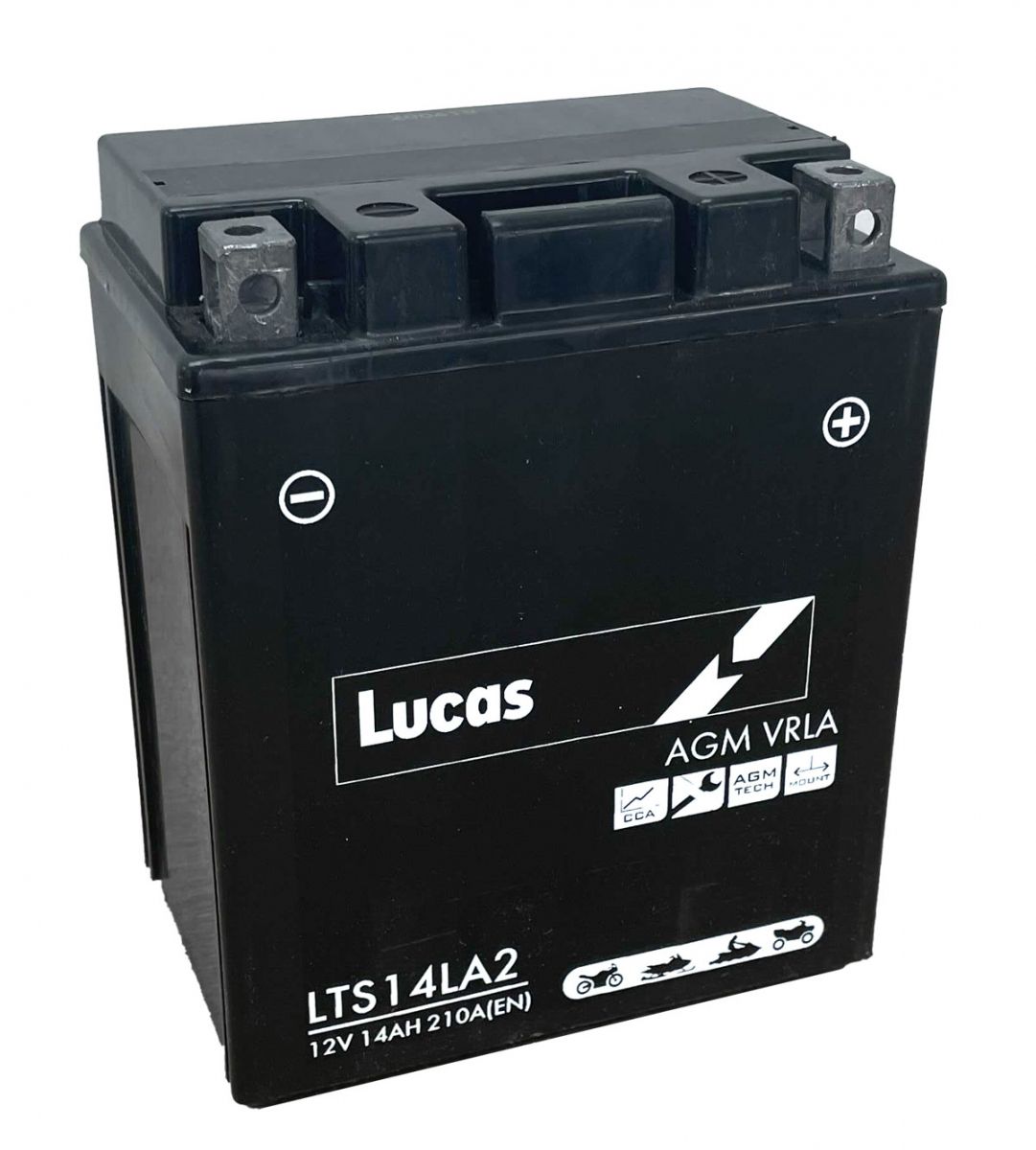 LTS14LA2 Lucas AGM Motorbike Battery - Motorcycle Batteries