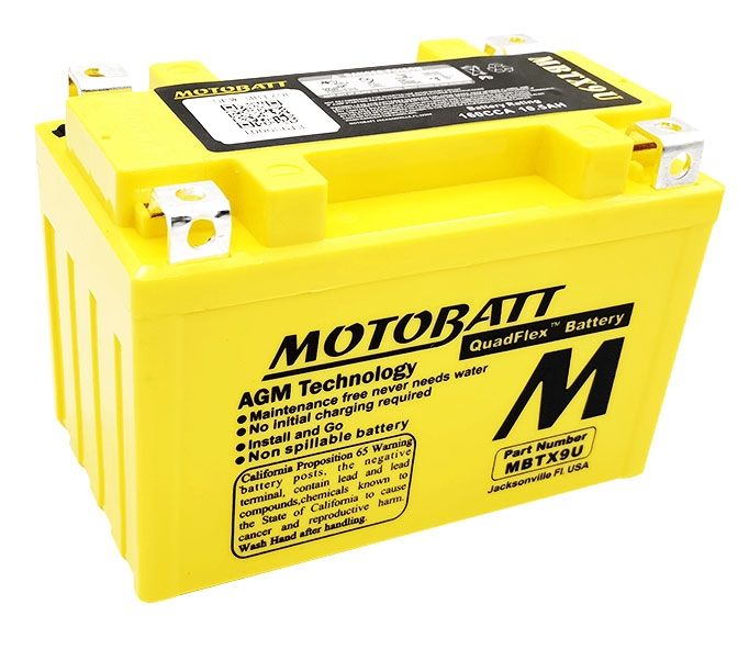 MBTX9U Motobatt AGM VRLA Motorcycle Battery 12V 10Ah - MPW