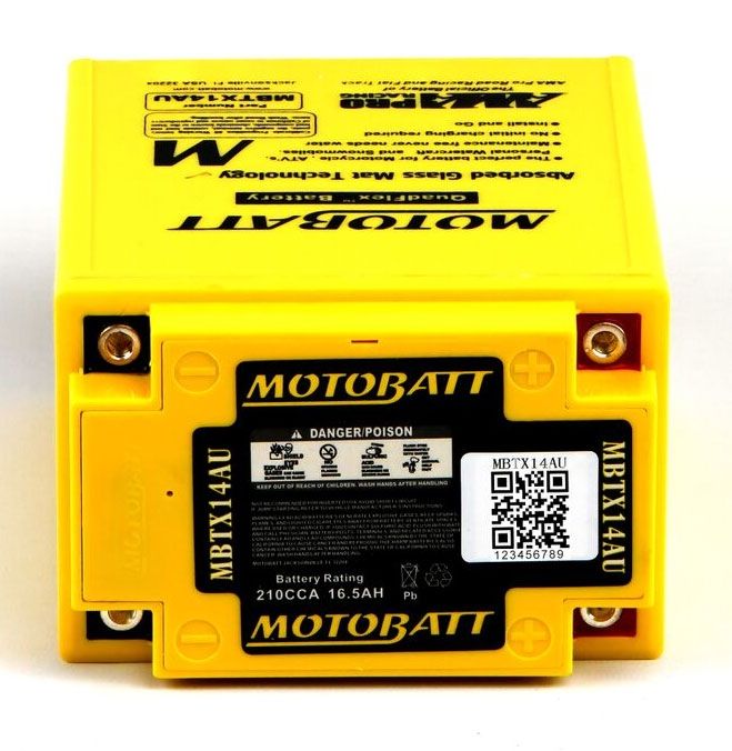 MotoBatt Motobatt Premium Battery for Honda CB 1100 F 1983 MBTX14AU AGM 