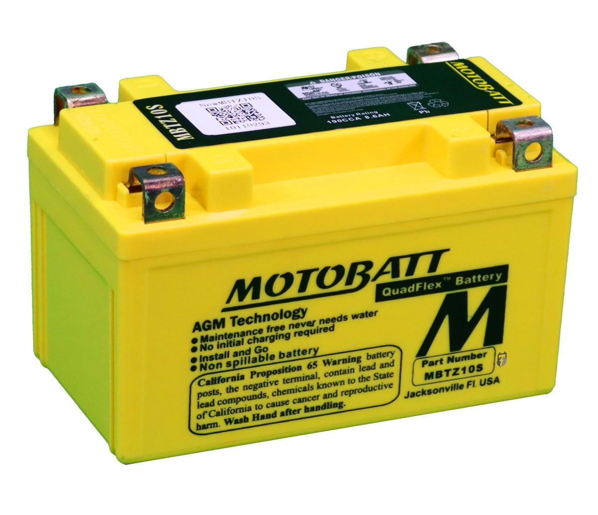 DB Electrical MBTZ10S - Batería para Motobatt de 8.6 Ah, Aprillia, Honda,  Bmw, Kawasaki, Ktm, Mv, Yamaha, E-ton, Kymco, Sym, Kasea Motorcycle  YTX7A-BS