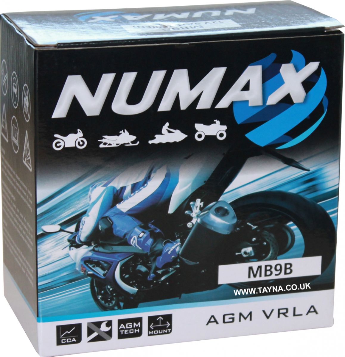 YB9-B GEL Numax Batterie Moto 12V 9Ah AGM YB9B