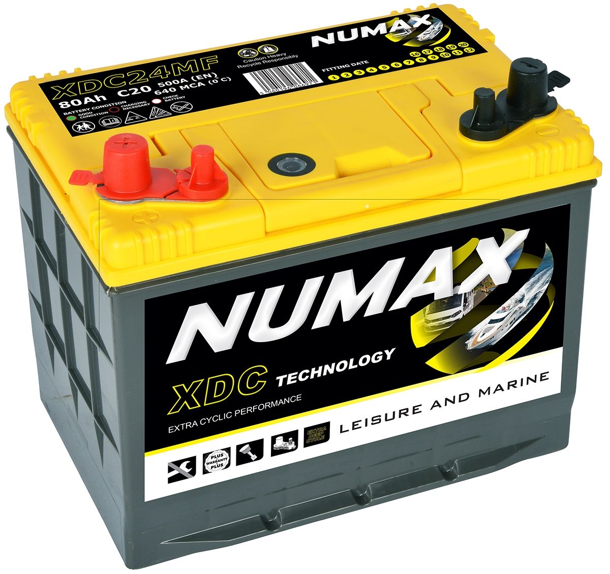 XDC24MF Numax Leisure Battery 12V 80Ah - Leisure Batteries