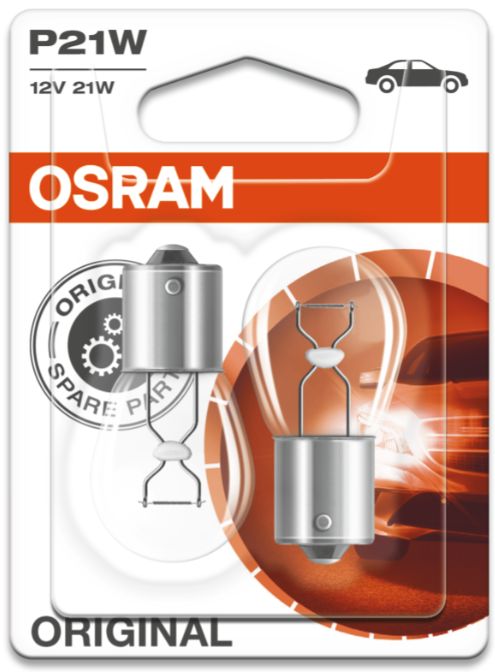 P21W 12V 21W (382) OSRAM Original Side-Tail-Interior Bulbs 7506-02B, BA15S  - Pack of 2