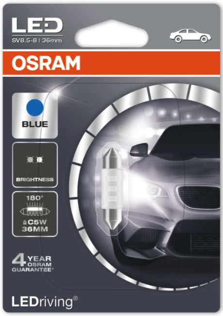C5W 12V 0.5W (239) OSRAM LEDriving Single Blue Festoon Side