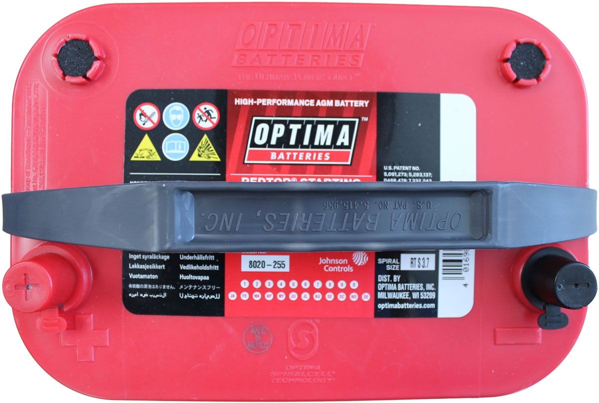 Autobatterie Optima RTS3.7 Red Top 12V 44Ah 730A - Rupteur