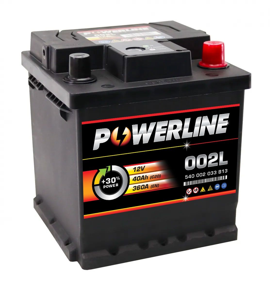 002L / 202 Powerline Car Battery 12V 40Ah - Car Batteries
