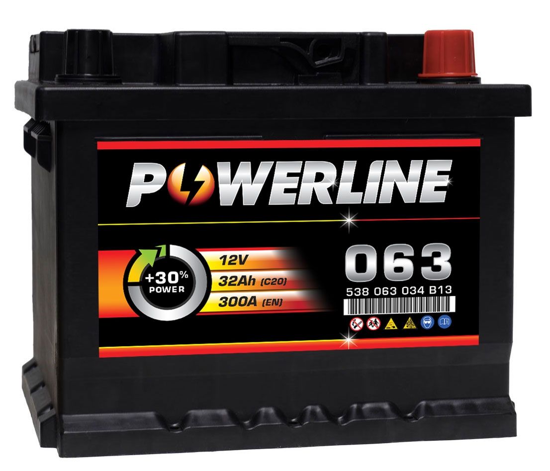 063 Powerline Car Battery 12V - Powerline Car Batteries