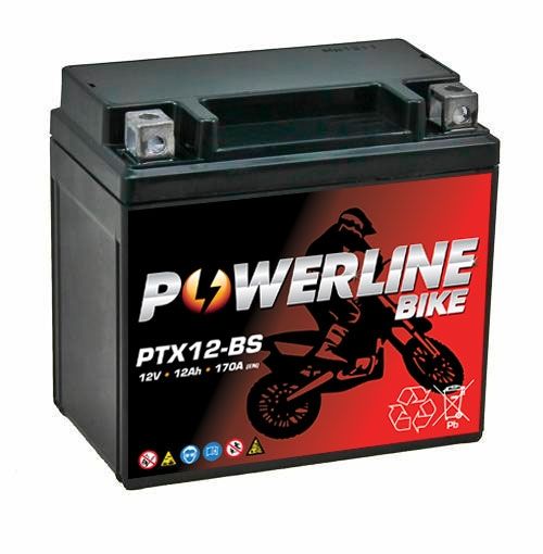 PTX12-BS Powerline Motorcycle Battery 12V 12Ah