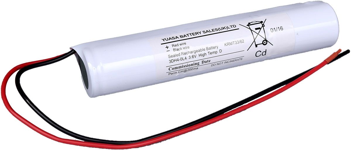 3.6V 4AH Ni-Cd Rechargeable Emergency Lighting Battery Pack Yuasa 3DH4-0L4 