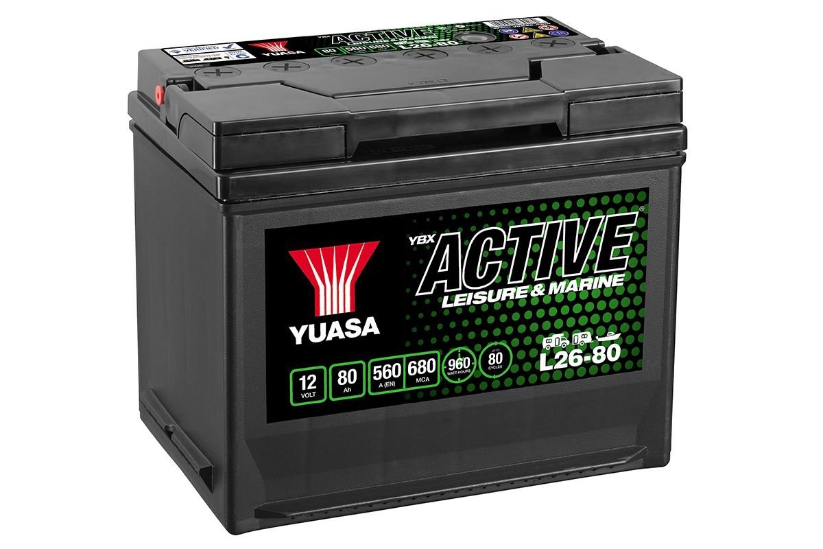 L26-80 Yuasa Leisure Battery 12V 80Ah - Leisure Batteries