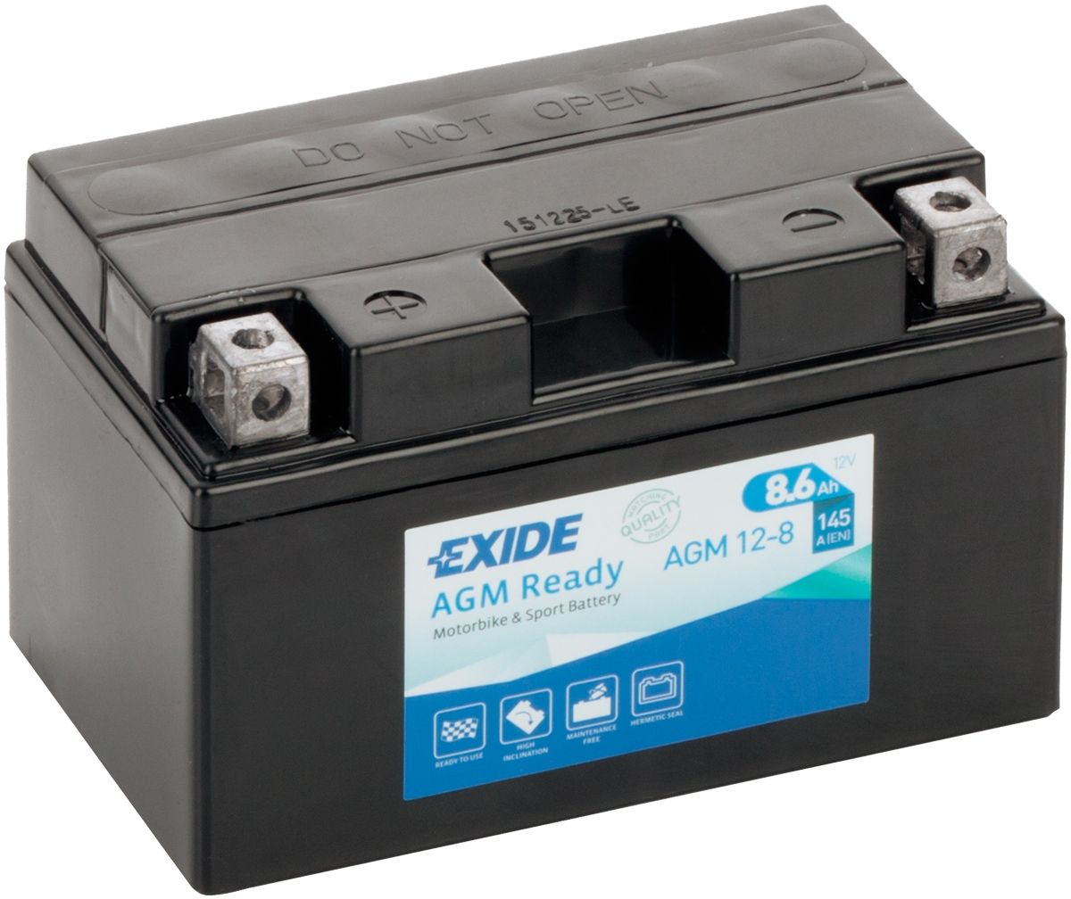 AGM12-8 Exide AGM Ready Motorcycle Battery 12V (4914)