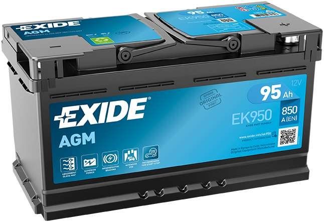 EXIDE Start-Stop Batterie 12V, 850A, 95Ah EK950