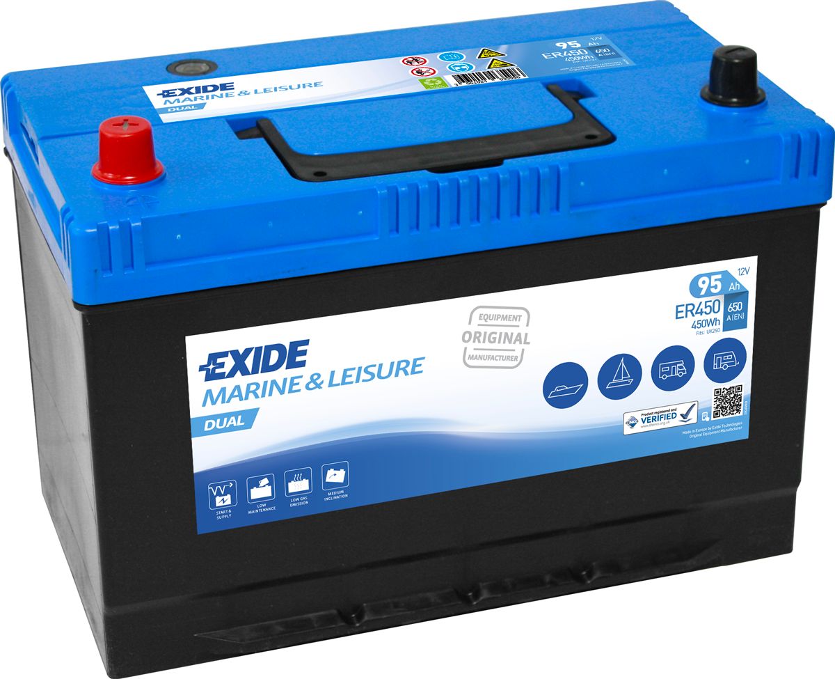 Exide Er450 Dual Marine Battery Exide Leisure Batteries