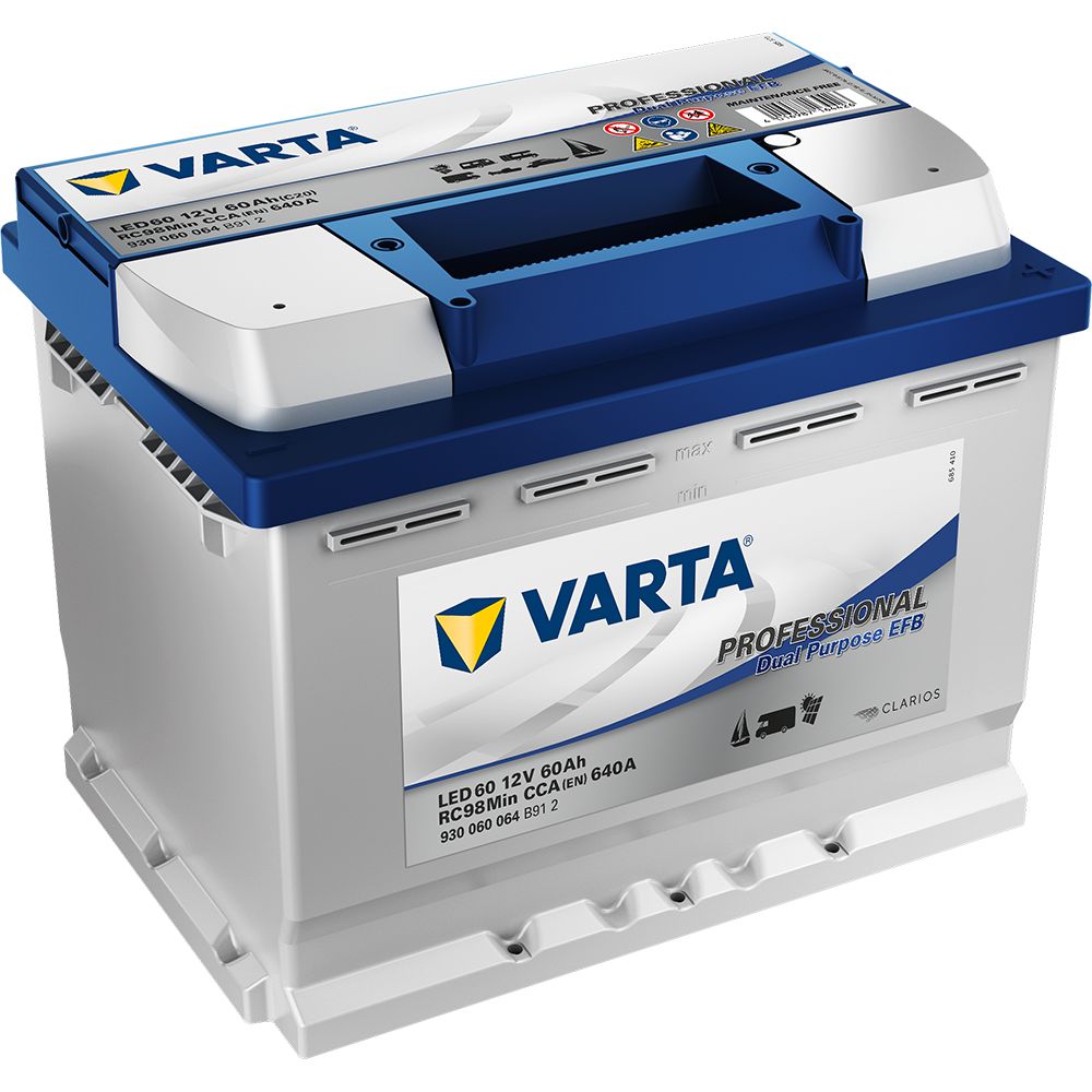 Batterie camping car décharge lente Varta LED60 12v 60ah