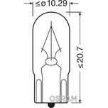 Osram (U10) 24v2w T10 W2.1x9.5d Cles 2840
