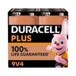 4x Duracell Plus 9V Batteries MN1604B4