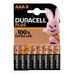 8x Duracell Plus AAA Batteries MN2400B8