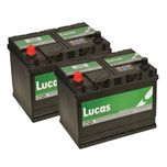 Pair of 069 Lucas Premium Car Batteries 12V 68Ah