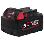 MILWAUKEE M18 18V 5.0 AH RED LITHIUM BATTERY - M18B5