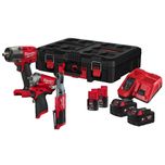 MILWAUKEE M18 FUEL POWERPACK - IMPACT WRENCH - COMPACT IMPACT WRENCH - COMPACT RATCHET KIT - M18FPP3N2-524P
