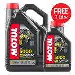 Motul 5000 10w40 4T Semi Synthetic - 4 + 1 Litre Pack