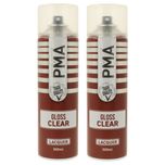 2x PMA GLOSS Clear Lacquer Aerosol Spray 500ml - 2 x PCPA1014