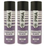 3x PMA GLOSS Bumper and Trim Black Spray Paint Aerosol 500ml - 3 x PCPA1034