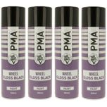 4x PMA Wheel GLOSS Black Spray Paint Aerosol 500ml - 4 x PCPA1028