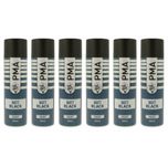 6x PMA MATT Black Spray Paint Aerosol 500ml - 6 x PCPA1001