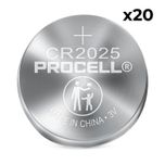 20x Duracell Procell Constant Power CR2025 Batteries