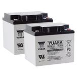 Pair of Yuasa REC50-12 12V AGM Cyclic Deep Cycle Batteries
