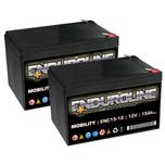 Pair of 12V 15Ah Mobility Batteries - Enduroline ENC15-12