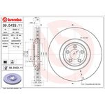 Brembo Brake Disc Single Vented Front 09.D433.11