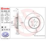 Brembo Brake Disc Single Vented Front 09.D550.23
