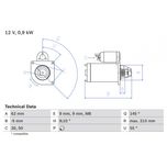 Bosch Starter Motor 0986013850