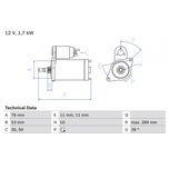 Bosch Starter Motor 0986016700