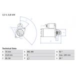 Bosch Starter Motor 0986022601