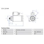 Bosch Starter Motor 0986023540