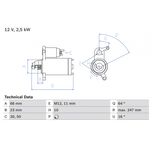 Bosch Starter Motor 0986024040