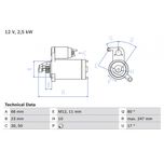 Bosch Starter Motor 0986025160