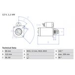 Bosch Starter Motor 0986025390