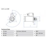 Bosch Starter Motor 0986025610
