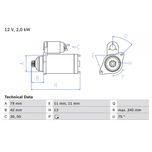 Bosch Starter Motor 0986026160