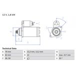 Bosch Starter Motor 0986026330