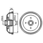 Bosch 2x Brake Drums (Pair) Rear 0986477040