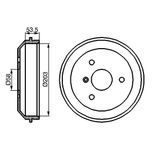 Bosch 2x Brake Drums (Pair) Rear 0986477103