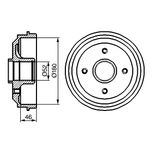 Bosch 2x Brake Drums (Pair) Rear 0986477116